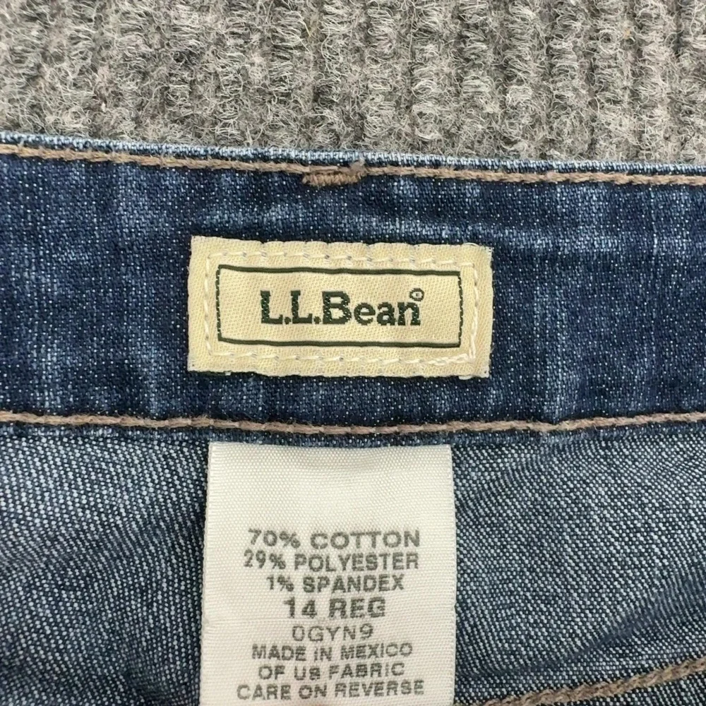 LL Bean Jeans Womens 14 Blue Cotton Polyester Spandex Bootcut Classic Casual